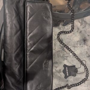 Black Quilted Leather Chain Bag